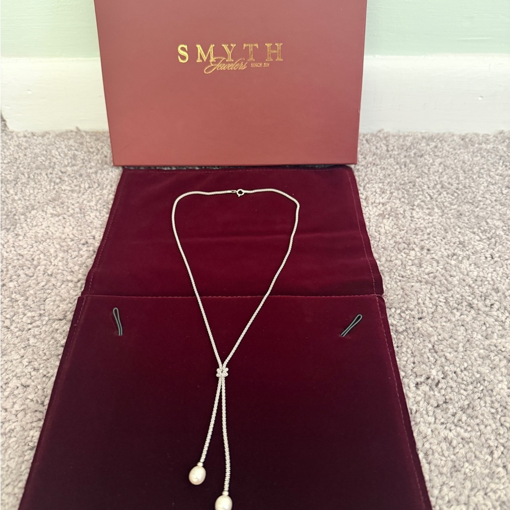 Smyth Silver Necklace with Pearl Drop Accents